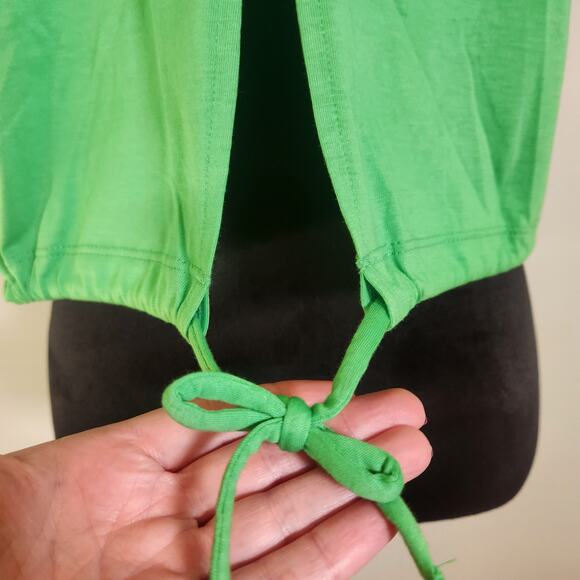 DOUBLE ZERO Green Open Back Short Sleeve Top, Size Large - Picture 6 of 9